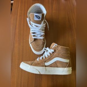 Brown suede vans high tops